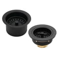 thumbnail image 1 of Westbrass COMBO PACK 3-1/2" Wing Nut Style Sink Strainer and Extra-Deep Waste Disposal Trim, Matte Black, 1 of 11
