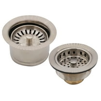 Westbrass COMBO PACK 3-1/2" Post Style Sink Strainer and Extra-Deep Waste Disposal Trim, Stainless Steel