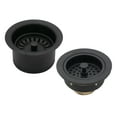 thumbnail image 1 of Westbrass COMBO PACK 3-1/2" Post Style Sink Strainer and Extra-Deep Waste Disposal Trim, Matte Black, 1 of 12