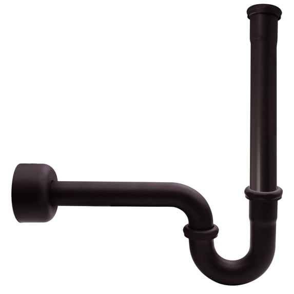 Westbrass CO401-12-12 1-1/4" Brass Bathroom Sink P-Trap with 12" Slip Joint Extension Tube, Oil Rubbed Bronze