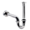 thumbnail image 1 of Westbrass CO401-8-26 1-1/4" Brass Bathroom Sink P-Trap with 8" Slip Joint Extension Tube, Polished Chrome, 1 of 10