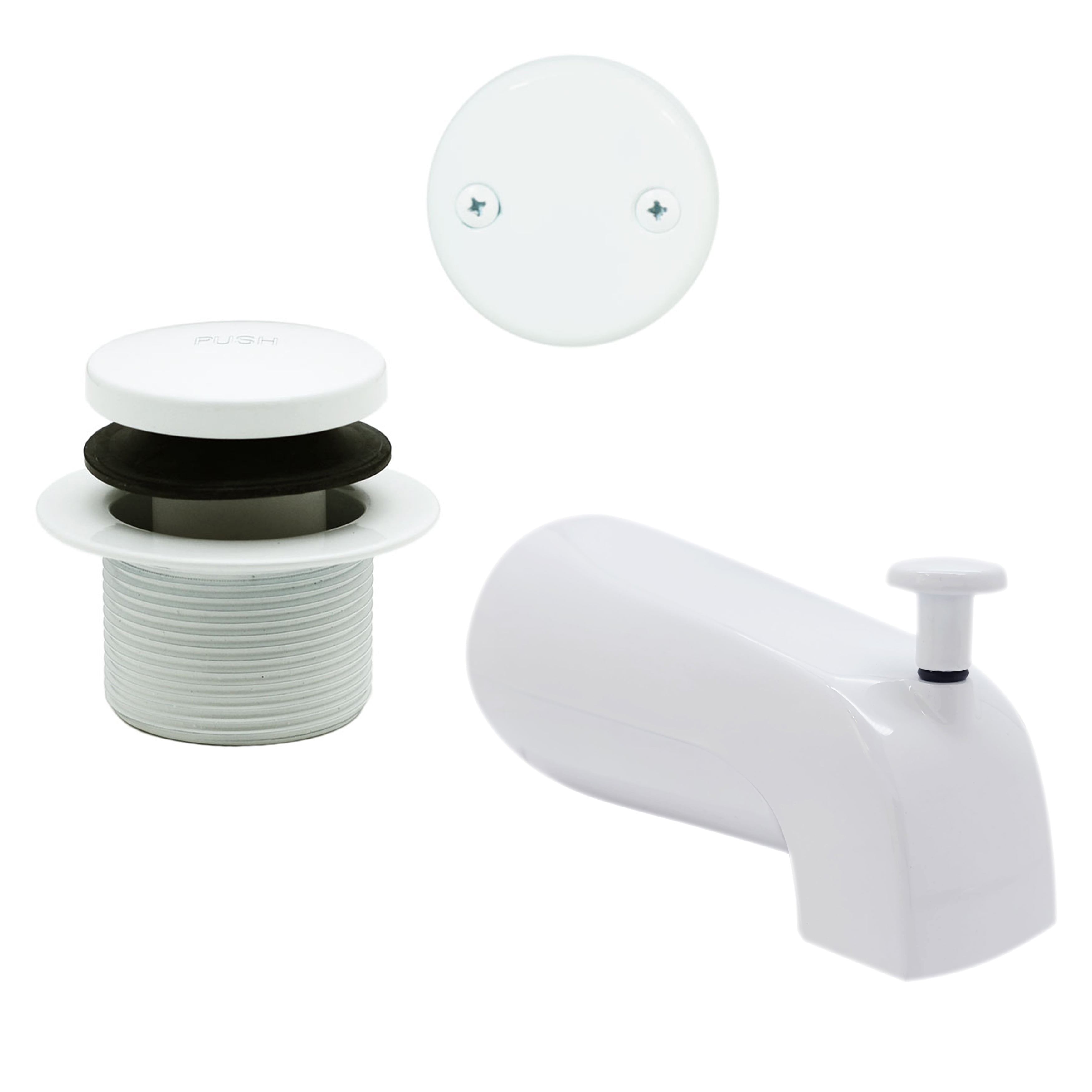 White Polished Brass and Zinc Tub Spout Combo Pack