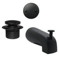 thumbnail image 1 of Westbrass CO531-62 5-1/4" Front Diverter Tub Spout with Tip-Toe Drain and 2-Hole Overflow Trim, Matte Black, 1 of 15