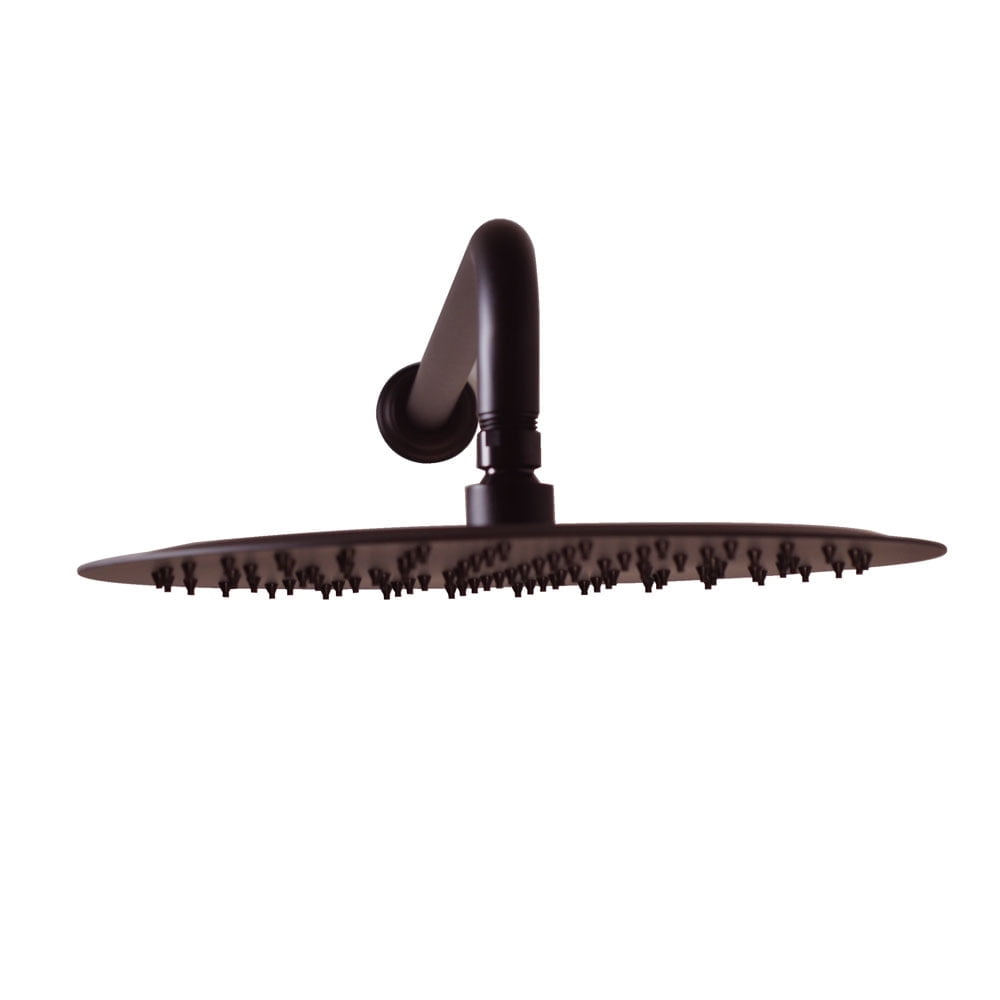 12" Oil Rubbed Bronze Rain Shower Head with Wall Mount Arm