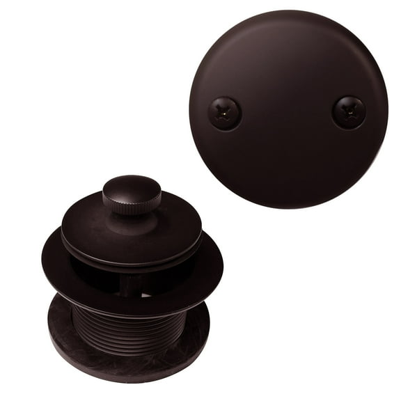 Westbrass Coarse Thread Twist & Close Bathtub Drain Trim with Two-Hole Overflow, Oil Rubbed Bronze