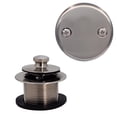 thumbnail image 1 of Westbrass Coarse Thread Twist & Close Bathtub Drain Trim with Two-Hole Overflow, Satin Nickel, 1 of 12