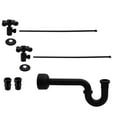 thumbnail image 1 of Westbrass Console Sink Supply Line Kit with P-Trap, Flanges and Cross Handles, Matte Black (10-Pack), 1 of 7