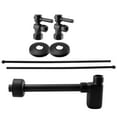 thumbnail image 1 of Westbrass Console Sink Trim Kit with European flat trap, Bullnose Lines and IPS Lever Handle Angle Stops, Matte Black, 1 of 12
