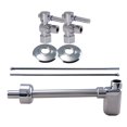 thumbnail image 1 of Westbrass Console Sink Trim Kit with European flat trap, Bullnose Lines and IPS Lever Handle Angle Stops, Polished Chrome, 1 of 13