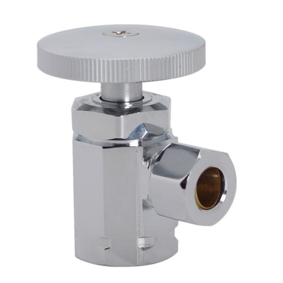 Westbrass D103-20-26 Round Handle Angle Stop Shut Off Valve, Polished Chrome (20-Pack)
