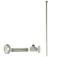 thumbnail image 1 of Westbrass 20" Flat Head Toilet Supply Line Kit with Round Handle Angle Valve, Polished Nickel, 1 of 9