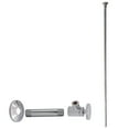thumbnail image 1 of Westbrass 20" Flat Head Toilet Supply Line Kit with Round Handle Angle Valve, Polished Chrome, 1 of 9