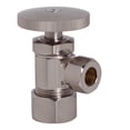thumbnail image 1 of Westbrass Round Handle Angle Stop, 1/2" Copper Pipe Inlet with 3/8" Compression Outlet, Satin Nickel, 1 of 7