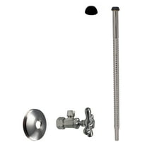 Westbrass 12" Bendable Corrugated Faucet and Toilet Supply Kit with Cross Handle Angle Stop, Satin Nickel