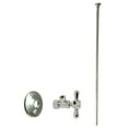 thumbnail image 1 of Westbrass 3/8" x 20" Flat Head Supply Line Toilet Kit with Cross Handle Angle Valve, Polished Nickel, 1 of 9