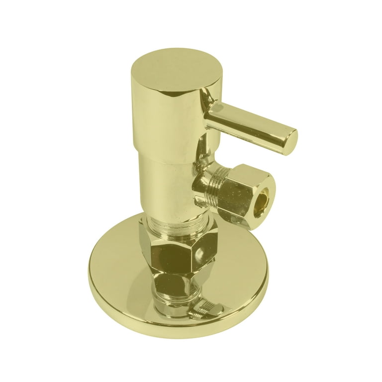 WESTBRASS Brass 1/2-in Compression x 3/8-in Compression Quarter Turn Angle Valve WESTBRASS Brass 1/2-in Compression x 3/8-in Compression Quarter Turn Angle Valve