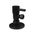 thumbnail image 1 of Westbrass D105QR-62 Round Lever 1/4-Turn Angle Stop 1/2" Copper x 3/8" Compression, Matte Black, 1 of 4