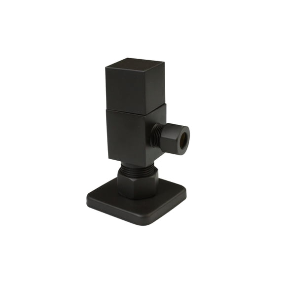 Westbrass D105QS-12 1/4-Turn Angle Stop 1/2" Copper x 3/8" Compression, Square Handle, Oil Rubbed Bronze