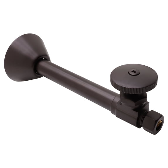Westbrass Round Handle Straight Valve with 5 inch Copper Sweat Extension Tube, Oil Rubbed Bronze