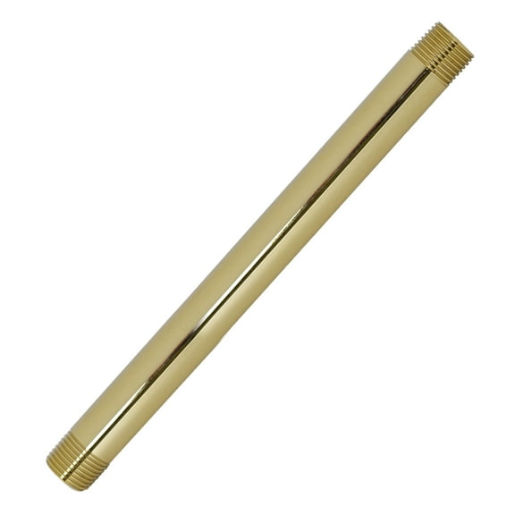 Westbrass D12108-01 ½” x 8" IPS Brass Pipe Nipple, Polished Brass
