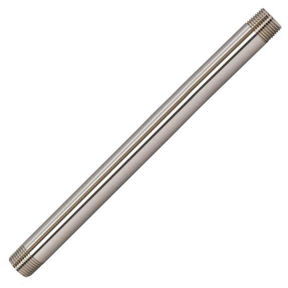 Westbrass D12112-07 ½” x 12" IPS Brass Pipe Nipple, Satin Nickel