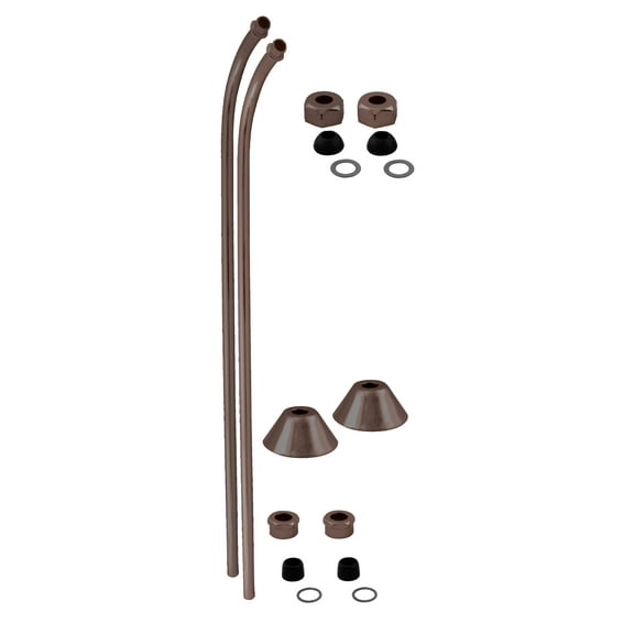 Westbrass D135-12 1/2" x 22" Single Offset Bath Supply Lines for Clawfoot or Freestanding Bathtubs, Oil Rubbed Bronze