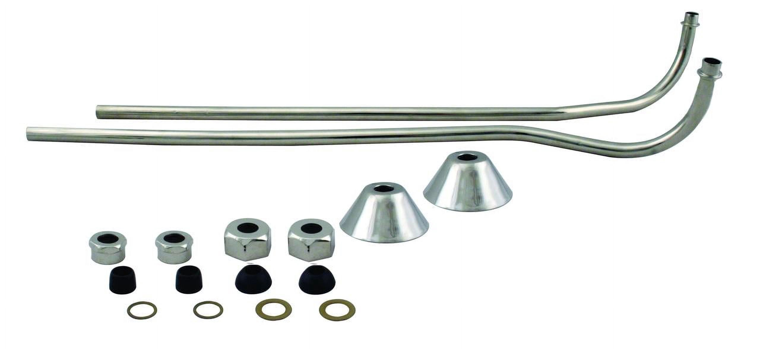 Westbrass Double Offset Bath Supply Lines - 1/2" Compression Valves Polished Brass