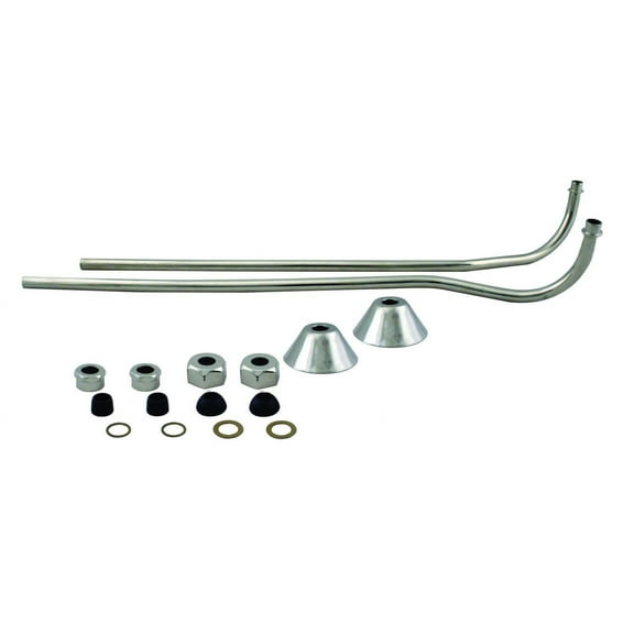 Westbrass D136-05 1/2" x 21-1/2" Double Offset Bath Supply Lines for Clawfoot or Freestanding Bathtubs, Polished Nickel