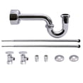 thumbnail image 1 of Westbrass Console Sink 20" Supply Kit with P-Trap and Round Handle Angle Stops, Polished Chrome, 1 of 11