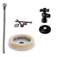 thumbnail image 1 of Westbrass D1612TBX-62 1/2" Cross Handle Angle Stop Toilet Installation Kit with Steel Supply Line, Wax Ring and Flange, Mattie Black, 1 of 10