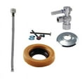 thumbnail image 1 of Westbrass Lever Handle Angle Stop Toilet Kit with Supply Line, Wax Ring & Flange, Polished Chrome, 1 of 10