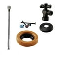 thumbnail image 1 of Westbrass D1613TBX-12 IPS 1/2" Cross Handle Angle Stop Toilet Installation Kit with Steel Supply Line, Wax Ring and Flange, Oil Rubbed Bronze, 1 of 10