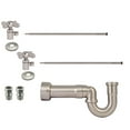 thumbnail image 1 of Westbrass LA-Style Pedestal Sink Supply Kit with P-Trap, Lines, Flanges and Cross Handle Angle Stops, Satin Nickel, 1 of 11