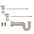 thumbnail image 1 of Westbrass LA-Style Pedestal Sink Supply Kit with P-Trap, Lines, Flanges and Cross Handle Angle Stops, Stainless Steel, 1 of 10