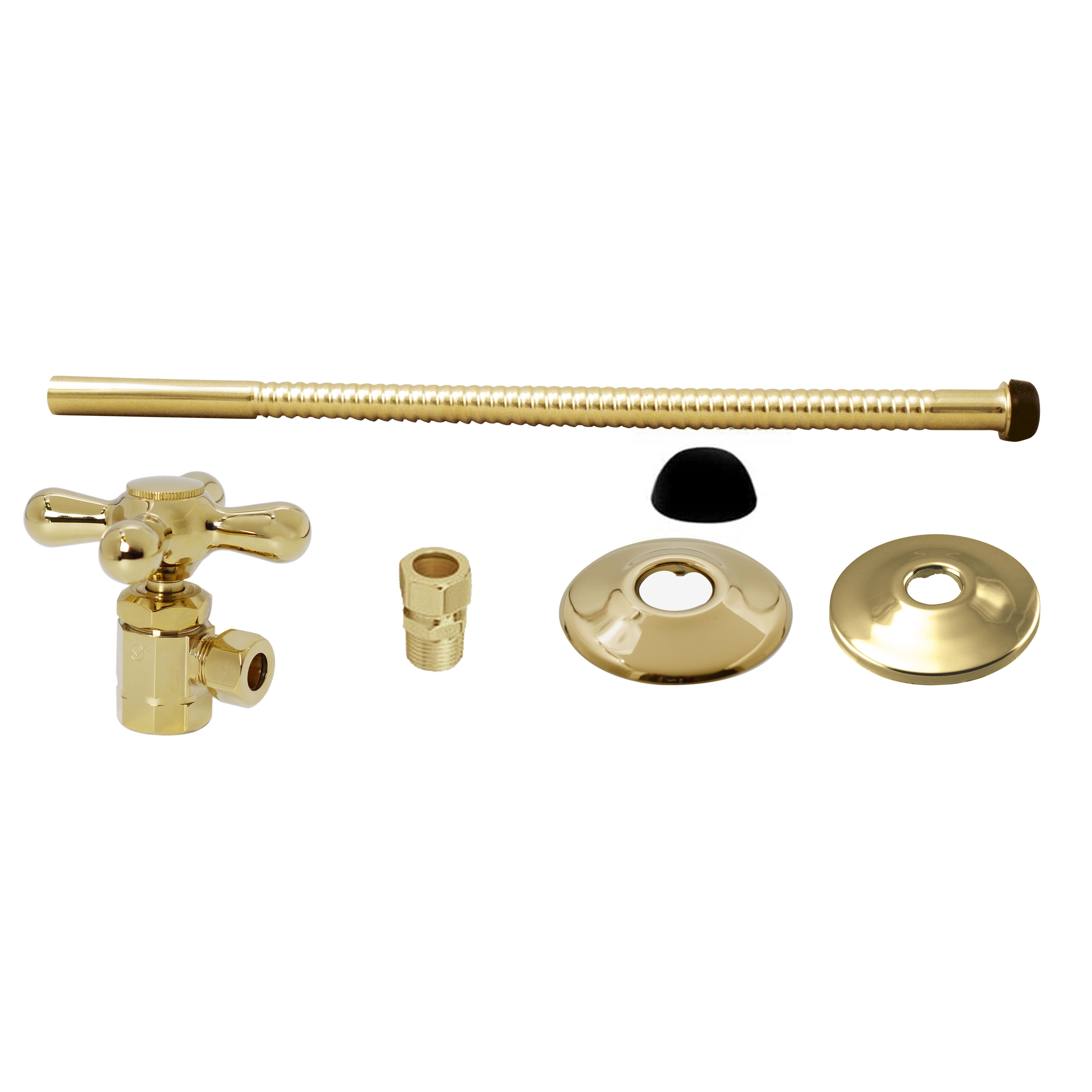 Westbrass D1712T01 Toilet Supply Line Kit includes 12" Corrugated
