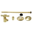 thumbnail image 1 of Westbrass Toilet Supply Kit with 12" Corrugated Riser, Cross Handle Angle Stop, Compression Adaptor and Flanges, Polished Brass, 1 of 10