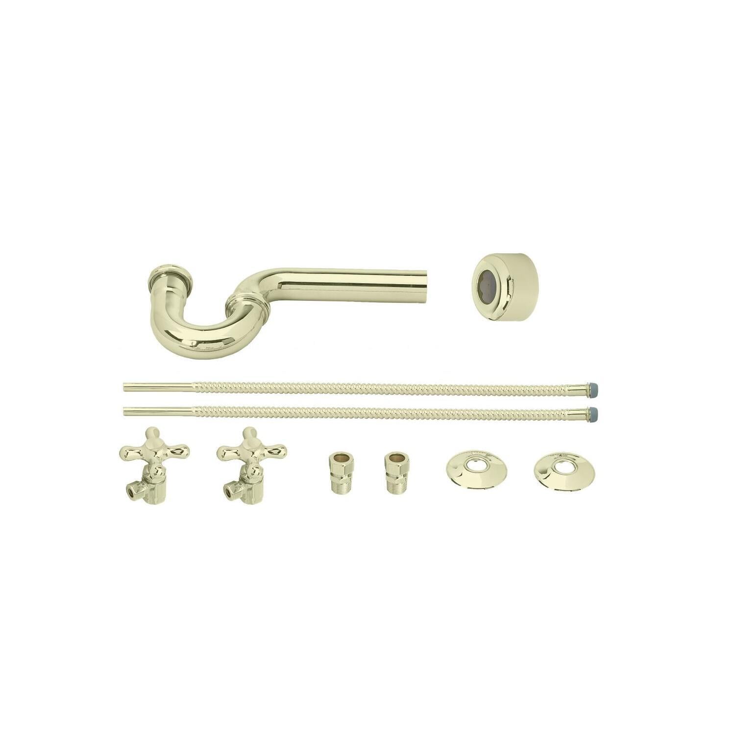 Westbrass D1738L01 Victorian Style Pedestal Sink Kit with Supply Lines