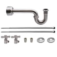 thumbnail image 1 of Westbrass Victorian Style Console Sink Supply Kit with P-Trap and Cross Handle Angle Stops, Satin Nickel, 1 of 12