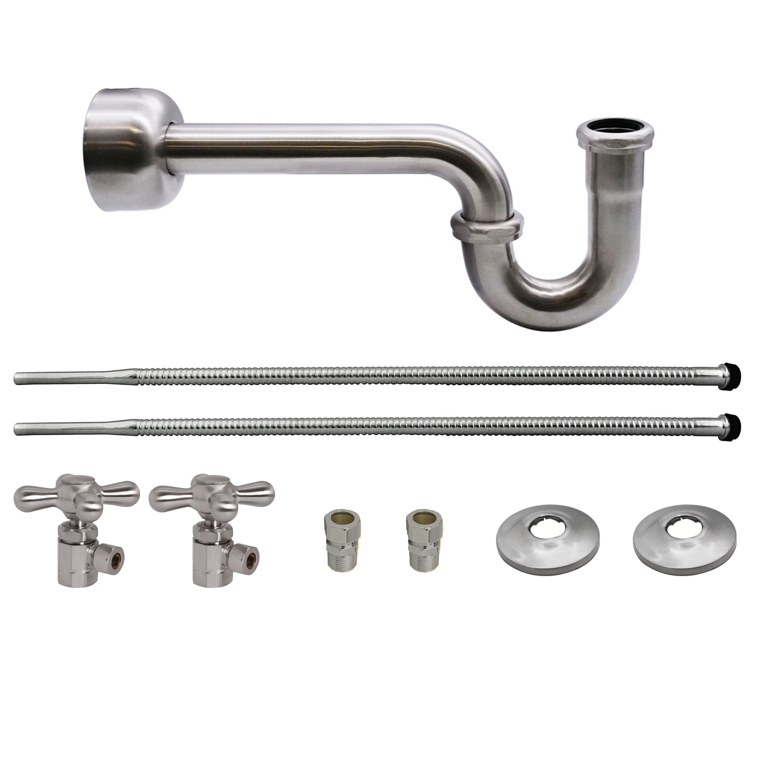 Westbrass D1738L07 Victorian Style Pedestal Sink Kit with Supply Lines