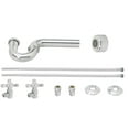 thumbnail image 1 of Westbrass Victorian Style Console Sink Supply Kit with P-Trap and Cross Handle Angle Stops, Polished Chrome, 1 of 12