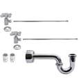 thumbnail image 1 of Westbrass Console Sink Supply Line Kit with P-Trap, Flanges and Cross Handles, Polished Chrome, 1 of 7