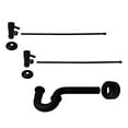 thumbnail image 1 of Westbrass Pedestal Sink Faucet Supply Kit with 1/4-Turn Lever Handles and P-Trap, Matte Black, 1 of 9