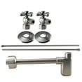 thumbnail image 1 of Westbrass Console Sink Trim Kit with European flat trap, Bullnose Lines and IPS Cross Handle Angle Stops, Polished Brass, 1 of 13