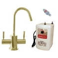 thumbnail image 1 of Westbrass 10" 2-Handle Hot and Cold Water Dispenser Faucet with Instant Heating Tank, Polished Brass, 1 of 9
