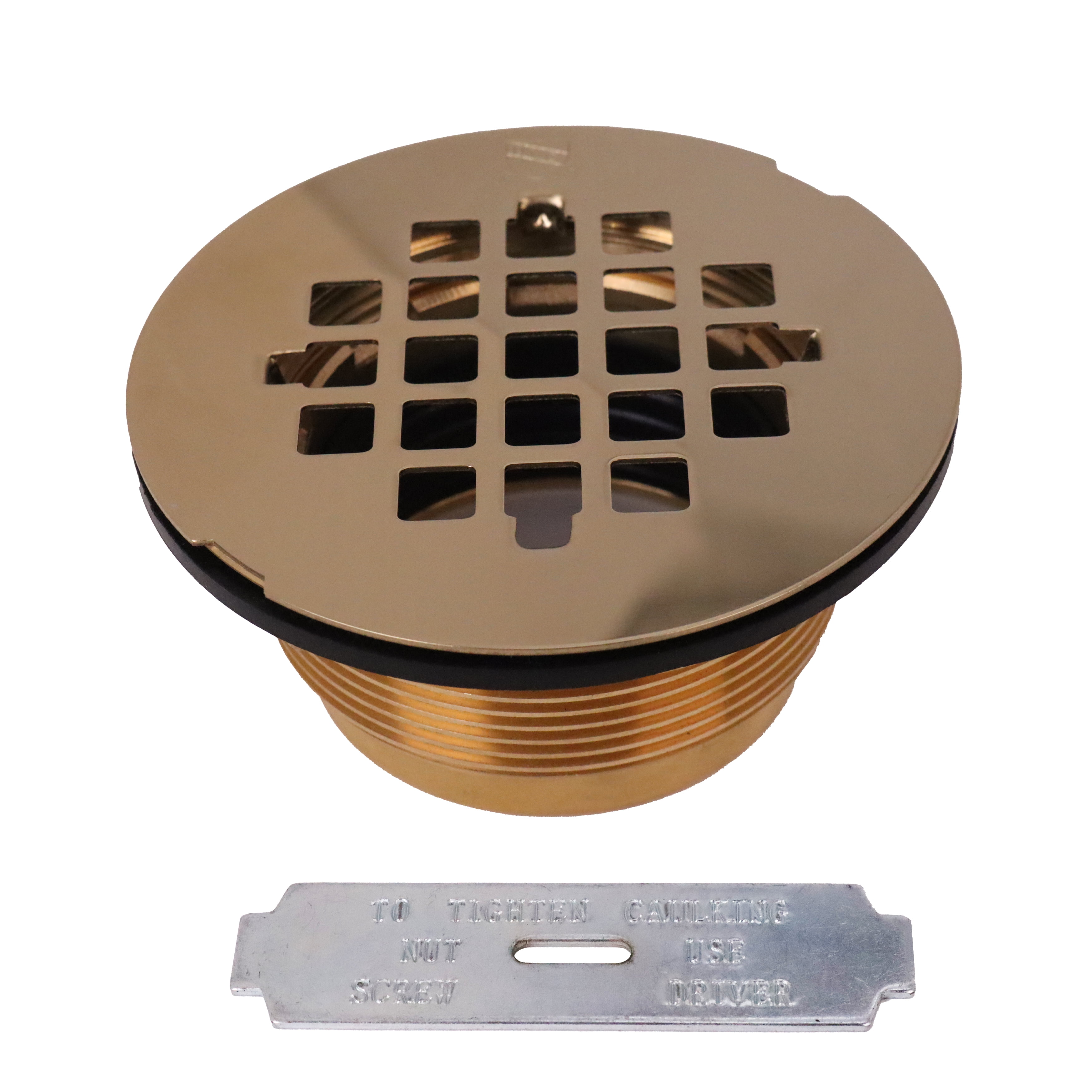 Westbrass D206B01 2" NoCaulk Brass Compression Shower Drain with 41/