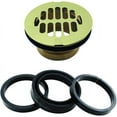 thumbnail image 1 of Westbrass D206B-LAS-01 4-1/2" OD Swedge-Lock Shower Drain with Grid Cover, Polished Brass, 1 of 4