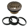 thumbnail image 1 of Westbrass D206B-LAS-06 4-1/2" OD Swedge-Lock Shower Drain with Grid Cover, Antique Brass, 1 of 4