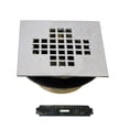 thumbnail image 1 of Westbrass 4-1/4" Square Shower Drain Cover with 2" Brass Drain Pipe, Polished Chrome, 1 of 5