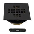 thumbnail image 1 of Westbrass 4-1/4" Square Shower Drain Cover with 2" Brass Drain Pipe, Matte Black, 1 of 5