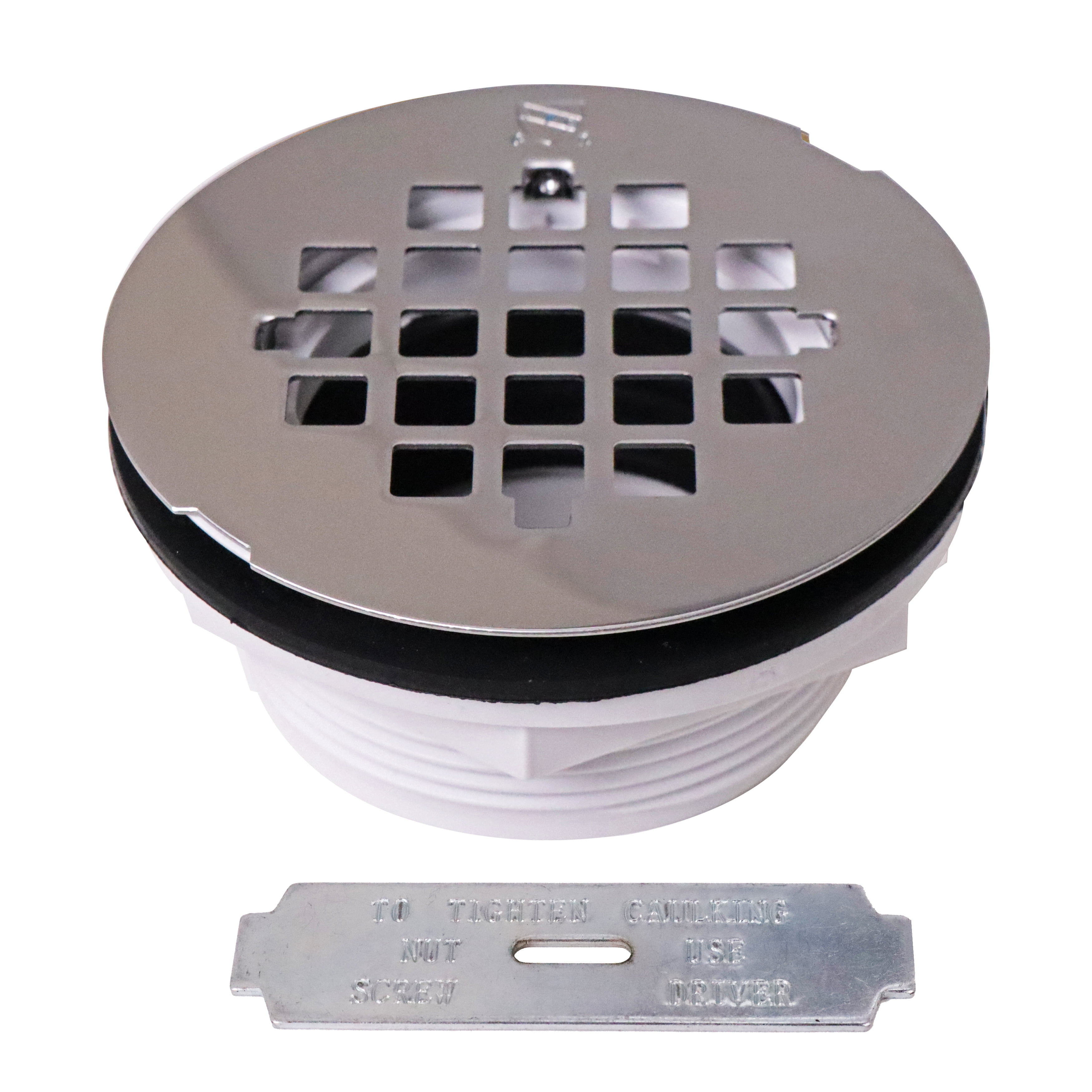 Westbrass D206P26 2" NoCaulk PVC Compression Shower Drain with 41/4